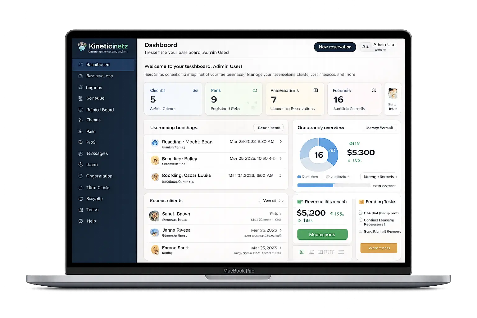 KineticPetz platform on laptop